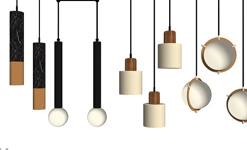 Modern chandelier combination 3d model