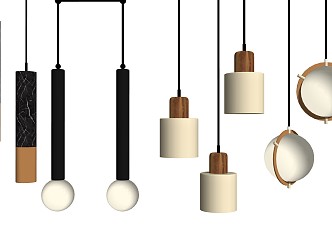 Modern chandelier combination 3d model