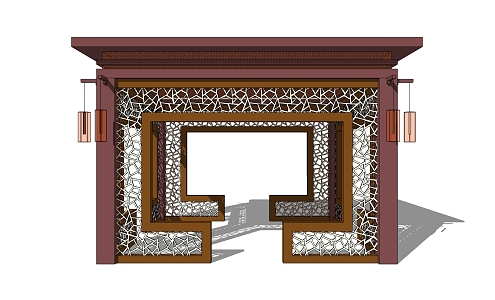 New Chinese pavilion porch New Oriental Zen pavilion 3d model