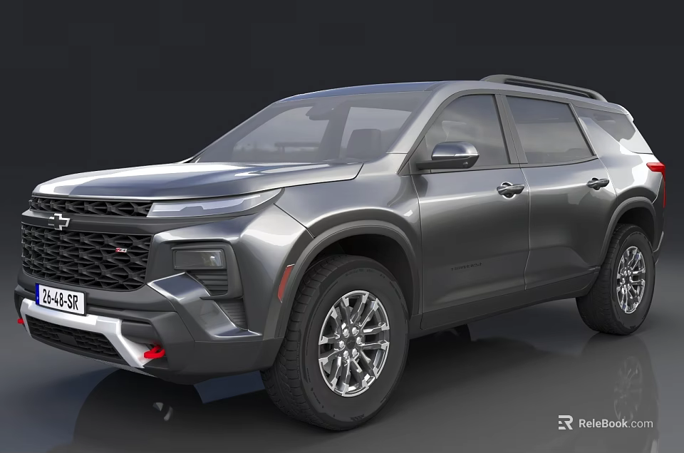 Chevrolet Gray SUV With Modern Front Grille Alloy Wheels And Roof Rack 3d model 