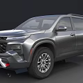 Chevrolet Gray SUV With Modern Front Grille Alloy Wheels And Roof Rack