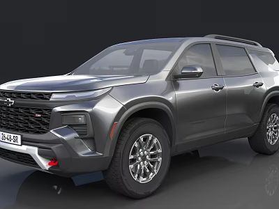Chevrolet Gray SUV With Modern Front Grille Alloy Wheels And Roof Rack 3d model