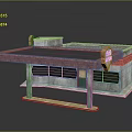 3D Architectural Model Equipment With Red Roof Edge Gray Walls And Window