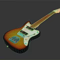 Classic Electric Guitar Sunburst Body Red Orange Gradient With Rosewood Neck And Pickups