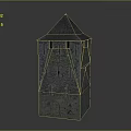 Medieval Stone Tower Architecture With Pitched Roof Weathered Walls And Small Windows