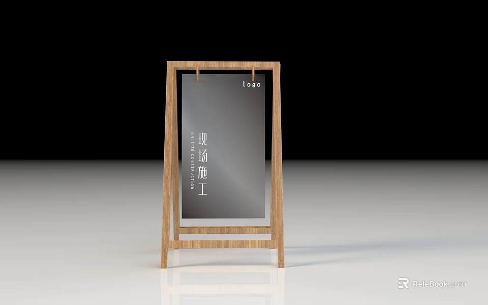 Double Sided Mirror With Wooden Frame Display Stand For Home Decor 3d model 