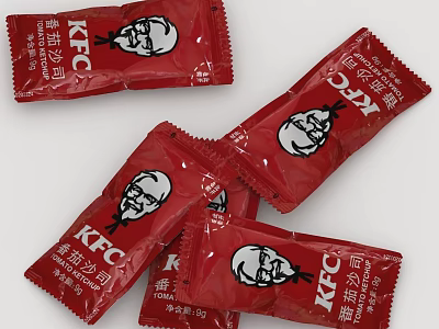 KFC Tomato Sauce Red Small Packets For Individual Food Servings 3d model