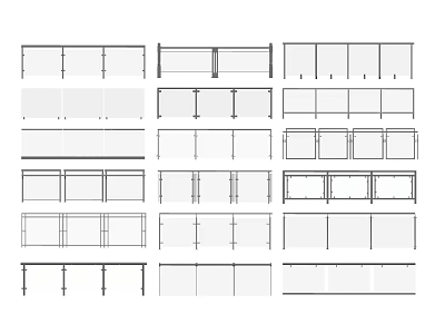 Glass Railing Handrail Metal Railing Guardrail Stainless Steel Guardrail Balcony Guardrail Commercial Fence 3d model