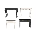 Black And White Vanity Dressers With Carved Legs And Drawer Designs