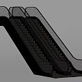 Modern Dual Escalator With Black Handrails Gray Steps And Yellow Edges