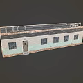 Single story Rural Self-built House Exterior With Multiple Windows Front Door And Decorative Roof Railing