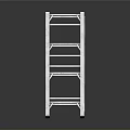 Silver Metal Frame Multi Tier Storage Rack With Wooden Shelves And Dark Background