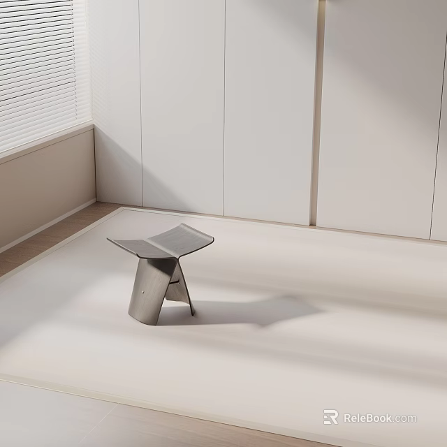Modern Minimalist Side Table With Geometric Metal Base In Sleek Interior Design 3d model 