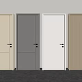 Modern Hinged Doors in Various Colors with Minimalist Design for Interior 3d model