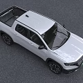 White RAM Pickup Truck With Modern Front Grille And Crew Cab Design