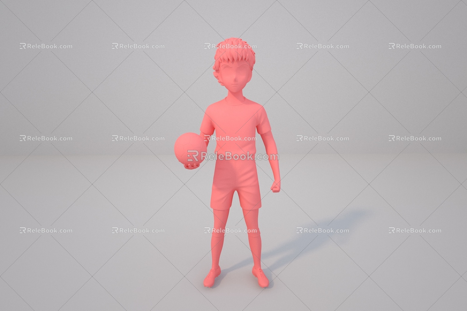 Sculptor football football player animation 3d model