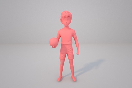 Sculptor football player animation 3d model