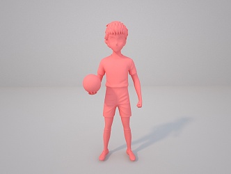 Sculptor football player animation 3d model