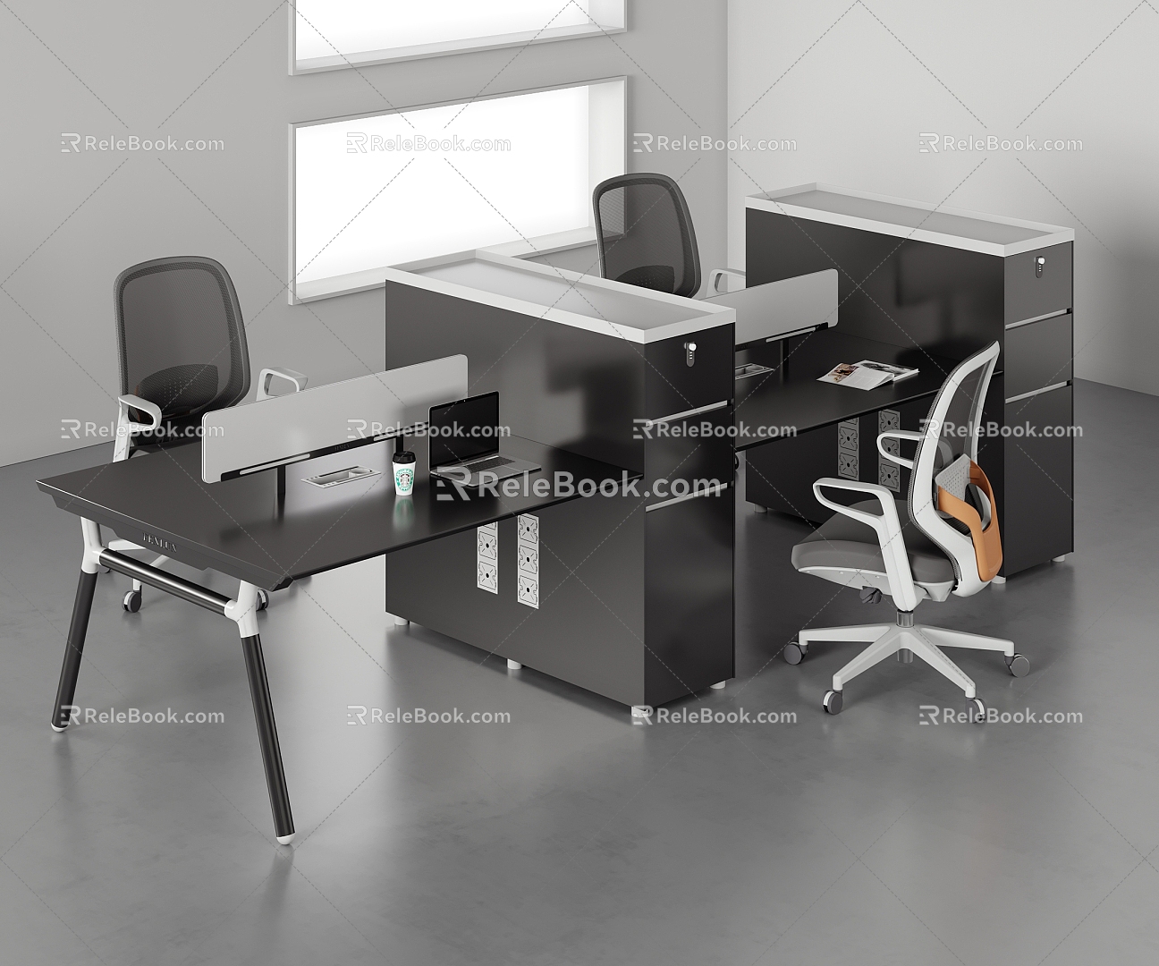 Desk Staff Table 3d model