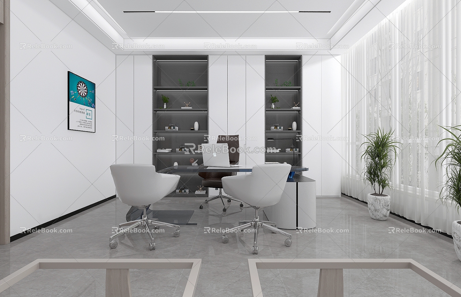 General Manager Office Style 3D Model 3d model