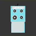 Turquoise Compact Stove Oven Combo With Four Burners Open Door And Interior Rack