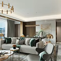 Modern Luxury Living Room Interior With Marble TV Wall Comfortable Sofa And Elegant Home Decoration