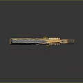 Decorative Revolver With Golden Engraved Patterns Black Grip And Bullet Casing