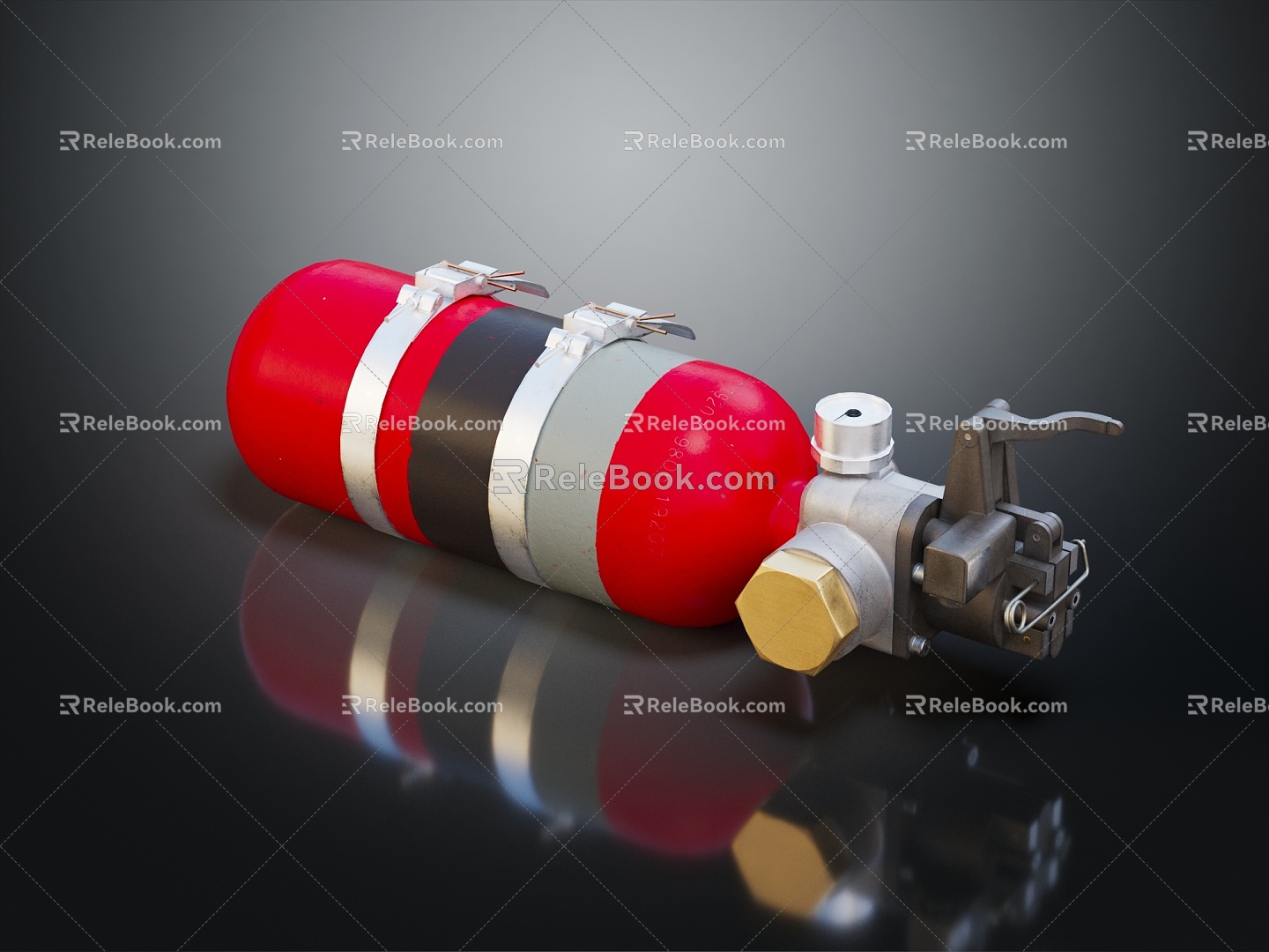 Modern fire extinguisher fire supplies automatic fire extinguishing and explosion suppression system 3d model