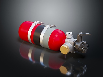 Modern fire extinguisher fire supplies automatic fire extinguishing and explosion suppression system 3d model