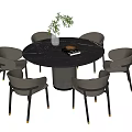 Modern Dining Table and Chair Combination 3d model