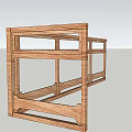 Wooden Fence Frame Structure With Horizontal And Vertical Slats For Outdoor Use