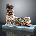 Natural Stacked Stone Structure With Rustic Texture And Solid Foundation Base
