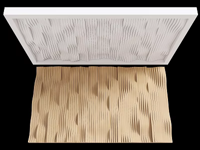 Modern Ceiling Design With Wavy Texture In White And Beige Colors 3d model