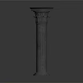 Classical Architectural Stone Column With Intricate Capital And Base Details