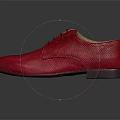 Stylish Red Lace Up Leather Shoes With Textured Surface And Dark Sole For Daily Wear