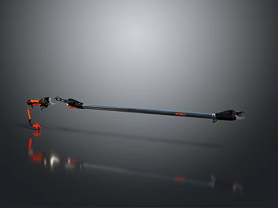 Long Telescopic Equipment With Orange And Black Parts And Reflective Surface 3d model