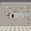 Elegant Modern Wine Cabinet Design With White Glass Door Cabinets Glassware Coffee Machine On Countertop