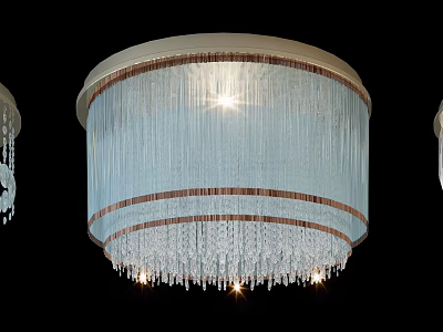 Elegant Round Crystal Chandelier With Layered Hanging Crystals And Illuminated Design 3d model