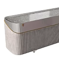 Modern Entryway Side Cabinet With Ribbed Design And Gold Metal Frame Elegant Storage Furniture