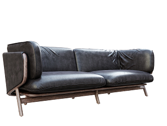 Nordic Double Sofa Office Sofa 3d model