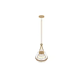 Elegant Modern Pendant Chandeliers With Transparent Ribbed Glass And Gold Metal Frame