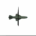 Green Aerial Bomb Weapon with Cylindrical Body Tail Fins and Nose Cone 3d model