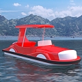 Cartoon Classic Car Recreation Boat FRP Modeling Equipment Boat City Park Landscape Boat Electric Four Person Recreation Boat Playground Scenic Yacht 3d model