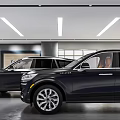 Modern Car Dealership Showroom With New Cars Reception Desk And Large Screen