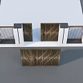 Elegant Sliding Doors Design Featuring Wooden Texture And White Wall Railing 3d model
