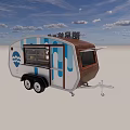Mobile Commercial Dessert Food Cart With Blue Exterior And Wooden Design
