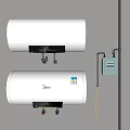 Two White Wall Mounted Electric Water Heaters For Daily Household Use