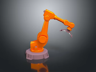 Orange Industrial Robotic Arm Machinery Equipment for Automated Manufacturing Processes 3d model