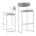Modern Stylish Bar Stools With Upholstered Seats And Metal Frames In Green Brown Beige Tones
