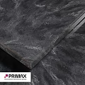 Gray Stone Component with Textured Porous Surface and Metal Edge Strip
